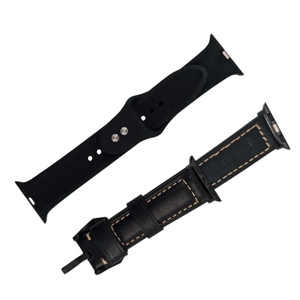 Posh Tech Apple Watch Band Black Yellow White Set of 2 - Picture 2 of 8